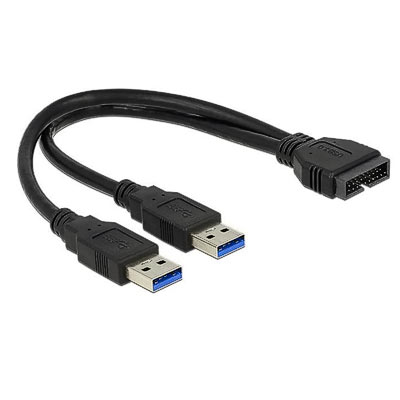 USB Adapter USB3.0 2x A St.auf 19Pin